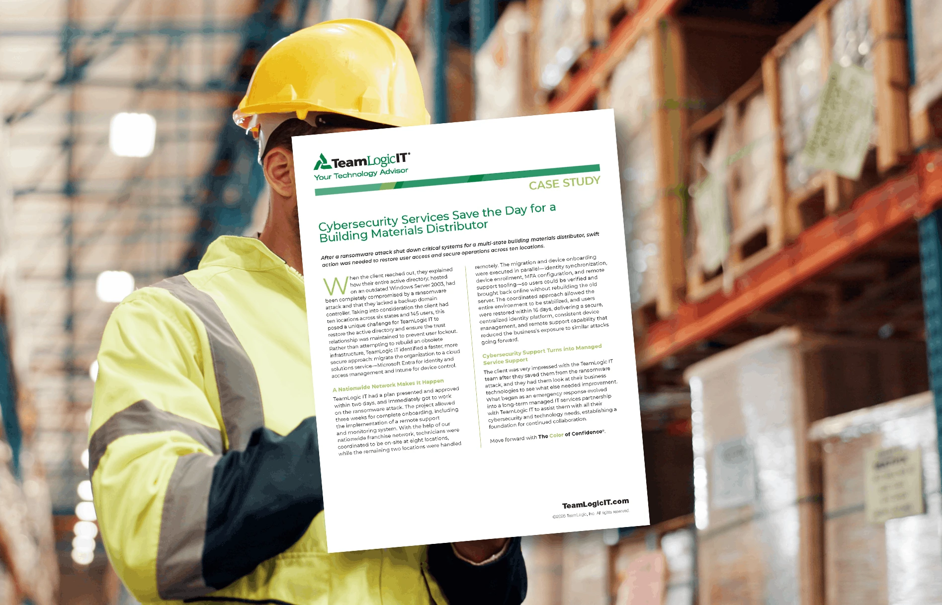 Cybersecurity Services Save the Day for a Building Materials Distributor